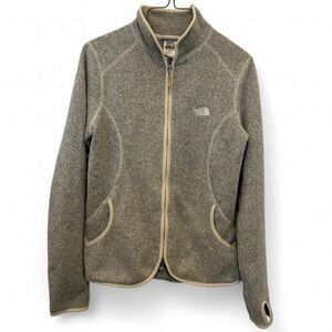 The North Face Women’s M Heather Gray Full Zip Fleece Jacket Outdoor Hiking